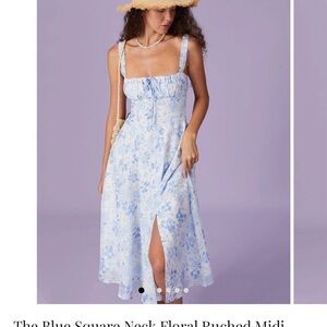 RIHOAS Light Blue Floral Midi Dress